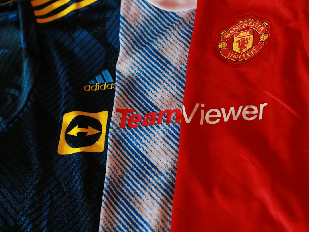 Football shirts displayed together